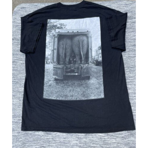 Cirque Du Soleil Delirium Local Crew Concert Tour Shirt Elephant Butts Sz XL - Picture 2 of 7